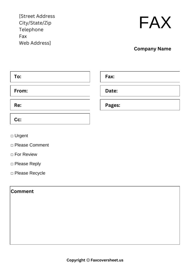 Basic Fax Cover Sheet