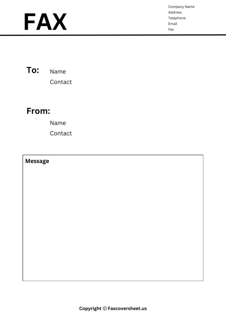 Business Fax Cover Sheet 