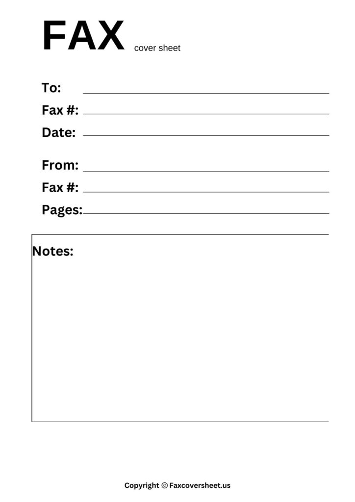 Printable Professional Fax Cover Page Template