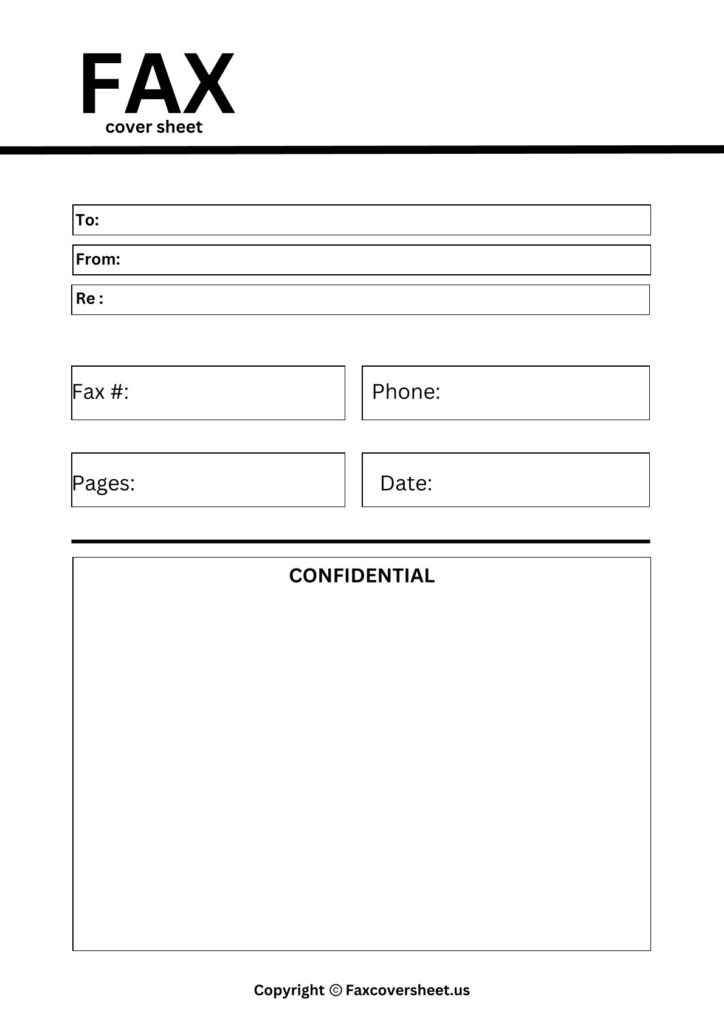 Printable Standard Fax Cover Sheet Template