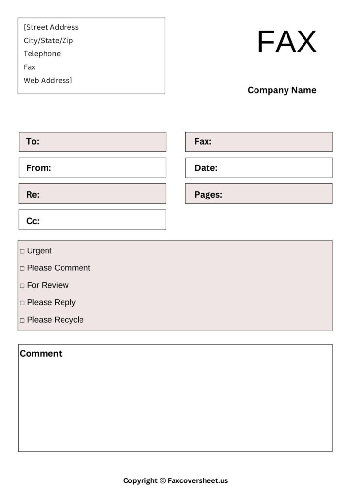 Free Urgent Fax Cover Sheet